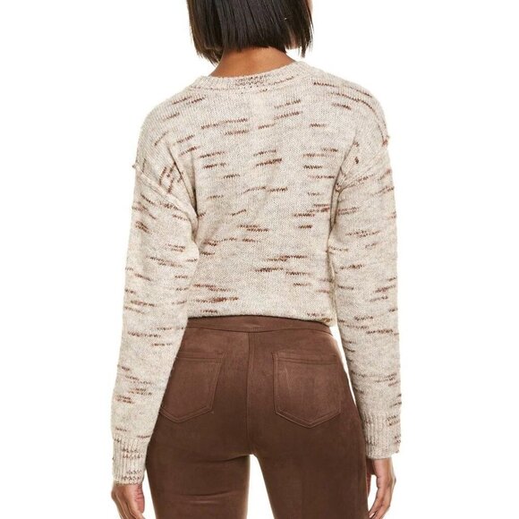 Max Studio Oatmeal Crew Neck Long Sleeve Pullover Sweater - Picture 2 of 5